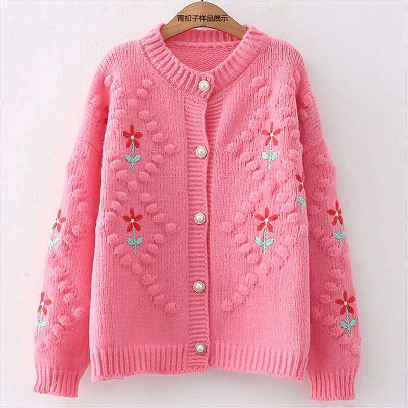 Early Autumn Knitwear Coat Spring Fall New Cardigans Design Embroidered Lazy Sweater For Women Thicken Warm Tops Cardigan Femme Z260313