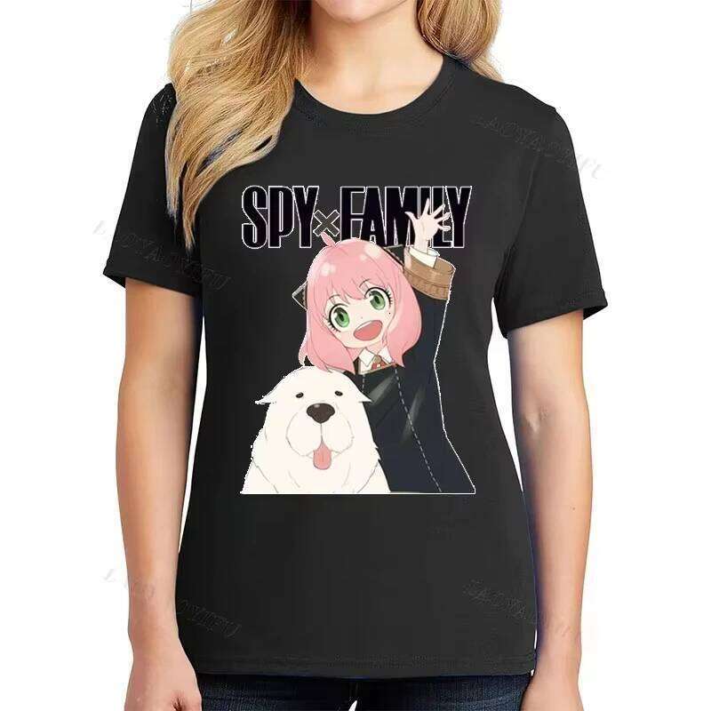 MINISO Spy X Family Japanese Anime Anya Forger Graphic Print T Shirt Streetwear Men Women Fashion Short Sleeve Plus Size Unisex Z260314