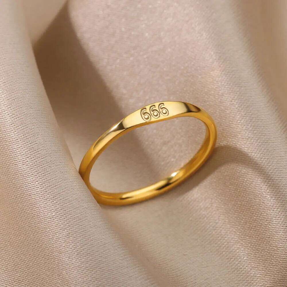 111 222 333 444 555 666 777 999 Angel Number Rings For Women Stainless Steel Ring Vintage Aesthetic Retro Jewelry anillos 2025 H260312