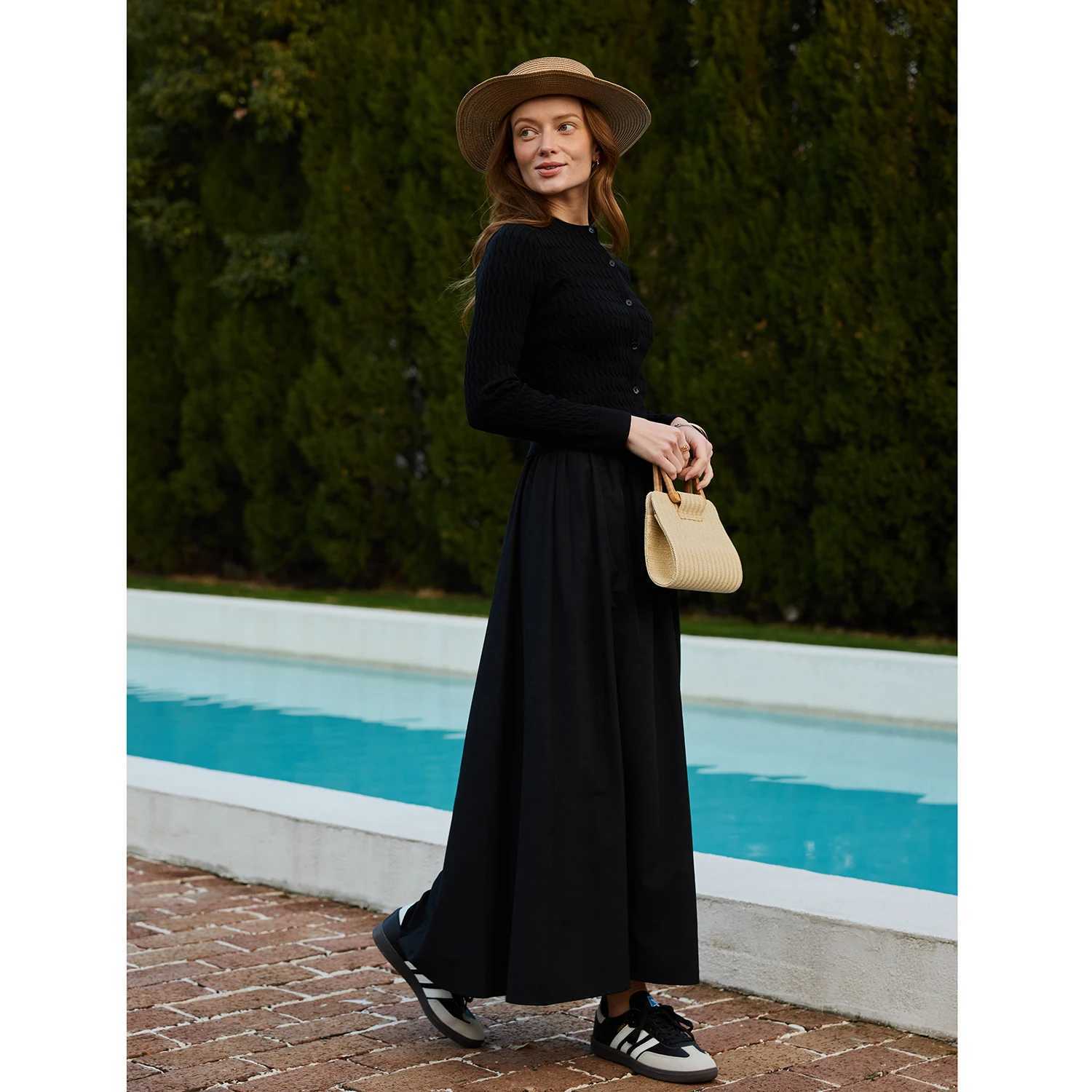 AP SS26 Women Sleeveless Dress Elastic Waist Skirt Cable Cardigan Clothing ElegantT260314