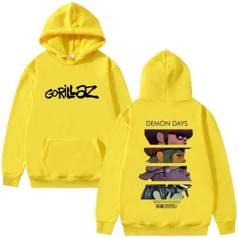 Gorillaz printed sweatshirt for autumn winter, comfortable casual, men's and women's hooded sweatshirts Z260315