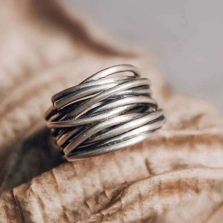 925 Sterling Silver Rings Women Men Fine Jewelry Finger Adjustable Open Retro Interware Ring For Party Birthday Gift H260312