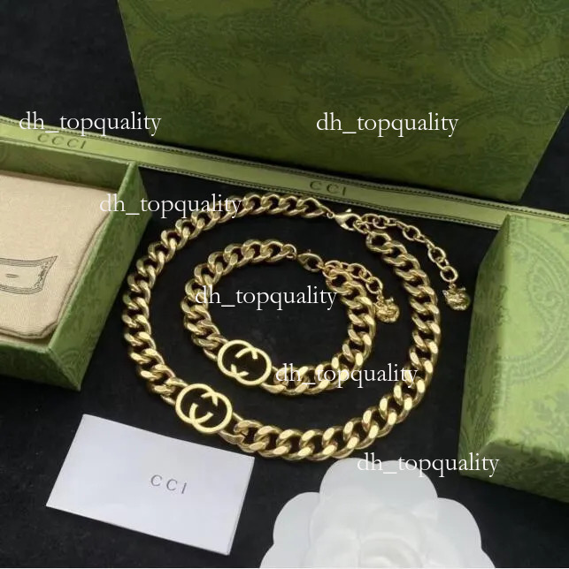 Luxury 18K Gold Chain Bracelets Brand GG Jewelry Retro G Necklace Set Charms Youth Chain Bracelet Designer Mens Cuban Chain 4a2