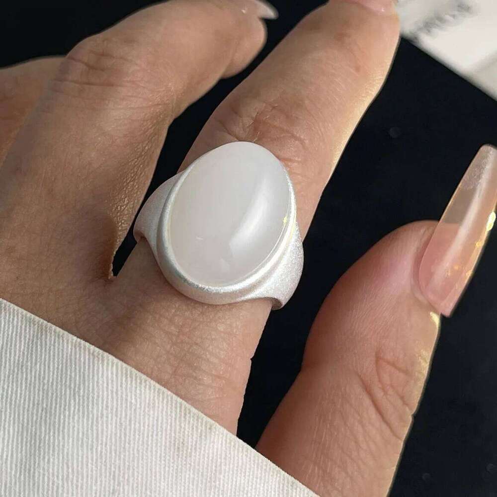 925 Sterling Silver Rings Women Geometric Fine Jewelry Finger Adjustable Simple Wide Diamond Ring For Party Birthday Gift H260312