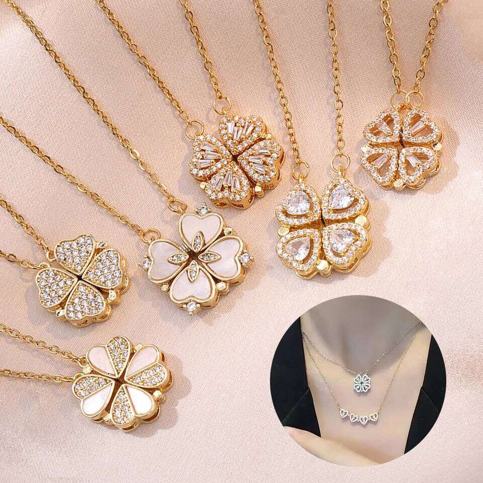 1pc Heart Shaped Cr Pendant Necklace Jewelry Zircon Women Clavicle Chain Gifts Openable ChokerJewelry H260312