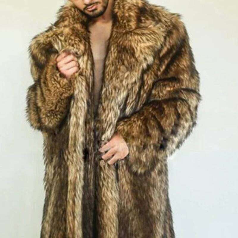 PFHQ Men's Thickened Warm Faux Fur Coat Long Camping Niche Loose Heavy Industry Advanced Outdoor Autumn New Windbreakers 21Z2173 Z260313