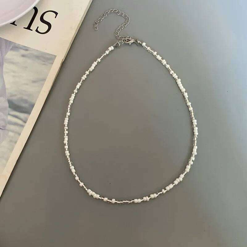 Simple color Seed Beads Bohemia Short Choker Chain Daisy Boho Charm Colorful Handmade Colar Collar Necklace Jewelry Femme H260312