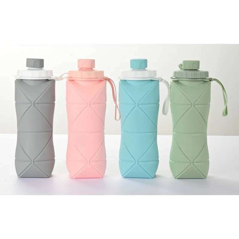 600ml Outdoor Sports Travel Silicone Portable Folding Water Bottle High Temperature Resistant Reusable Z260313
