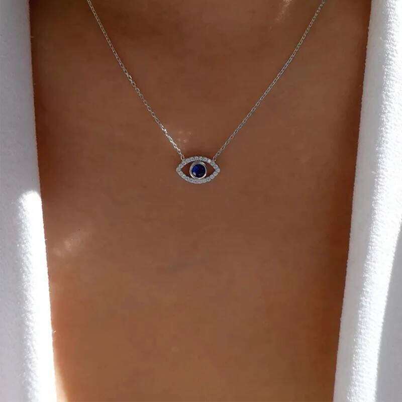 Zircon Evil Eye for Women Gold Color Choker Chain Turkish Blue Eyes Pendant Necklace Lucky Jewelry Gift collier femme H260312