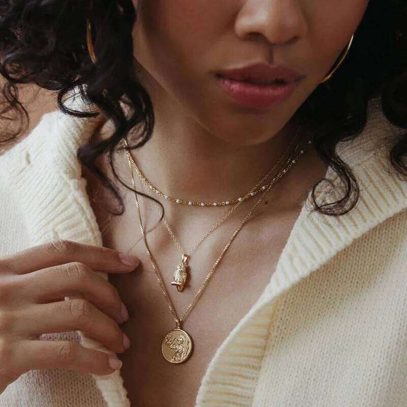 Aesthetic Athena Goddess Coin For Women Stainless Steel Vintage Charm Choker Necklace Jewelry collier femme H260312