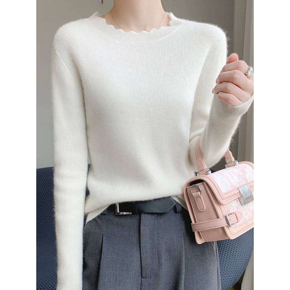 AOSSVIAO 2025 Autumn Winter O-Neck Versatile Sweaters Casual Solid Collar Sweater Women Knitted Slim Pullover Long Sleeve Tops Z260314