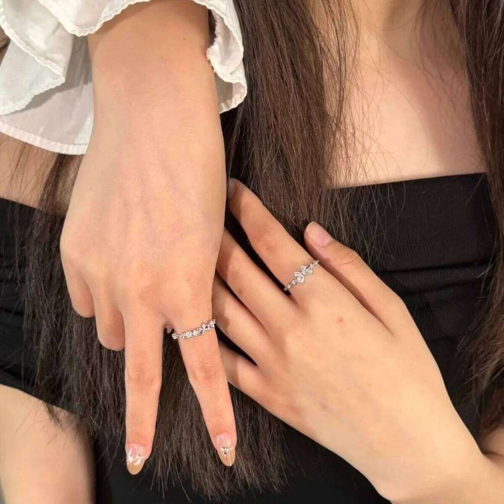 Adjustable Butterfly Zircon Ring, Stainless Steel Cute Jewelry for Women, Comfort Fit Daily Wear Best Friend Gift Idea H260312