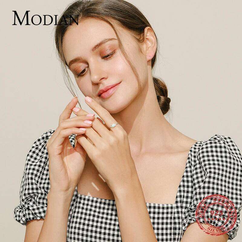 MODIAN Real 925 Sterling Silver Fantastic Natural Opals Finger Rings For Women Wedding Anniversary Jewelry Fine Accessories Anel H260312