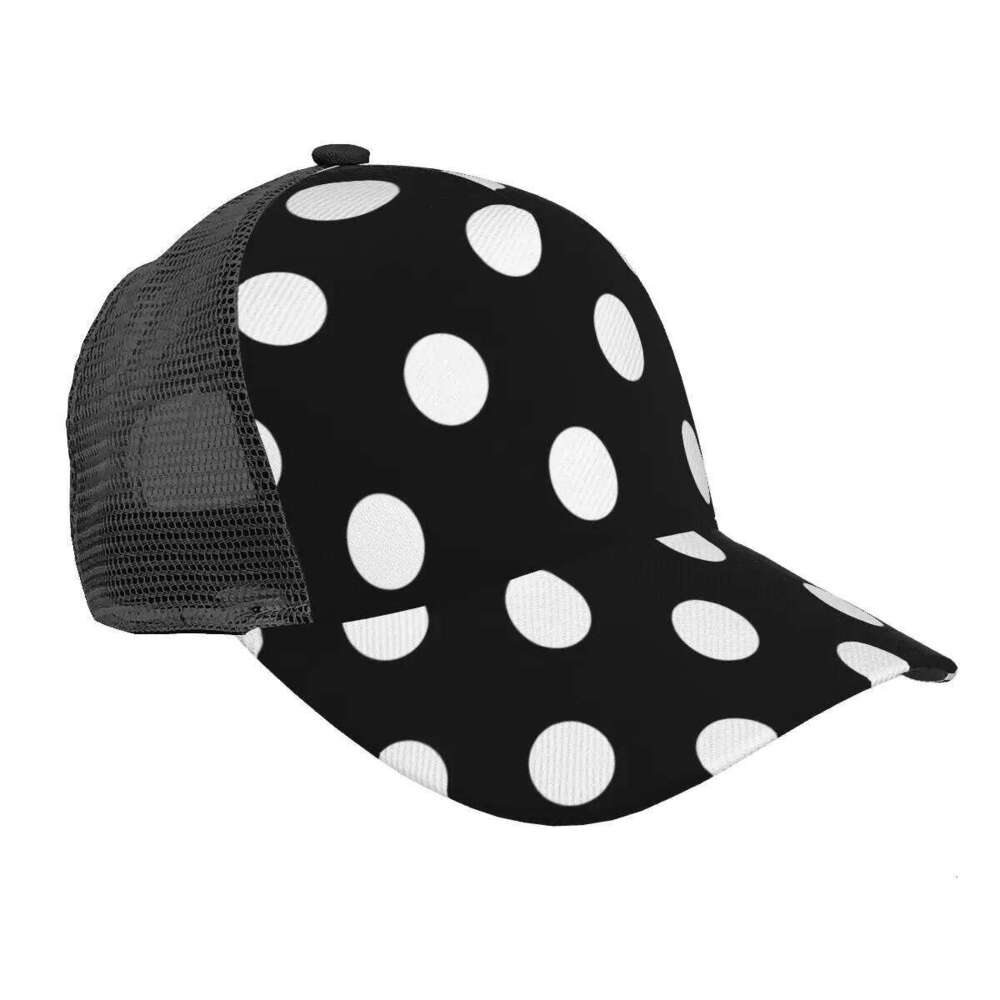 Mesh Baseball Cap Men Women Black White Polka Dot Dad Unisex Hip Hop Outdoor Hat Gorras Z260313