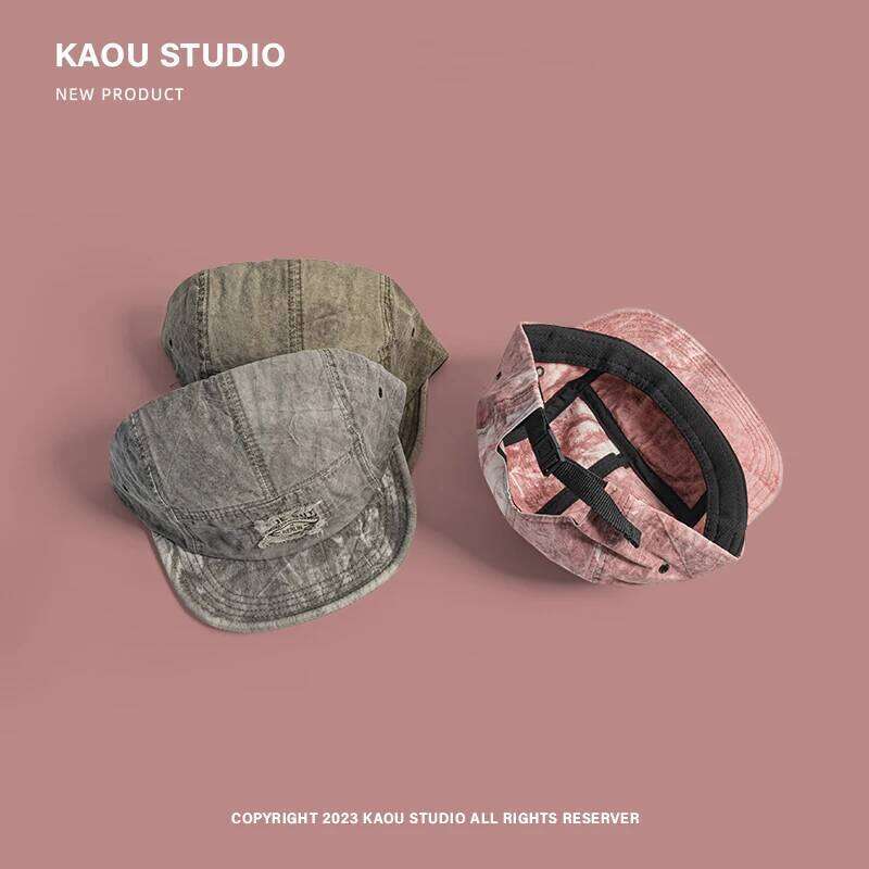 American Retro Hole Design Niche Tie-dye Baseball Caps for Women Summer New Casual Sunscreen Versatile 5-panel Men's Hats Z260313