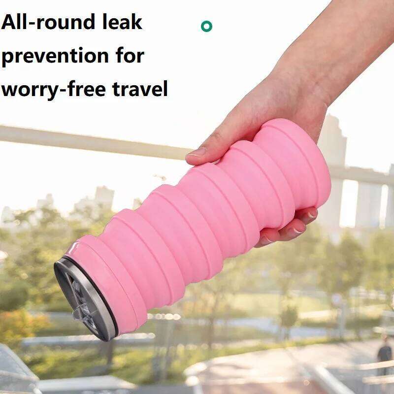 480ML Portable Collapsible Silicone Folding Retractable Coffee Cup Outdoor Travel Sport Tools Soft Water Bottle Z260314