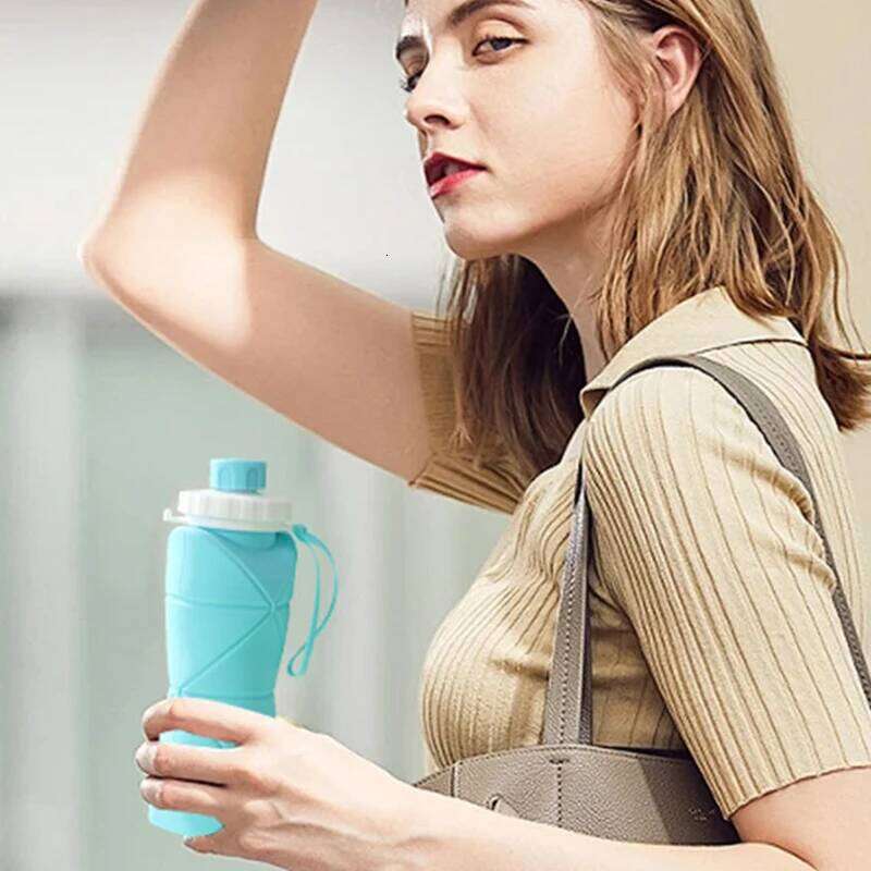 600ml Silicone Folding Water Portable Reusable Cups Outdoor Travel Gym Sports Food-grade Drinking Bottle Camping Trekking Z260314