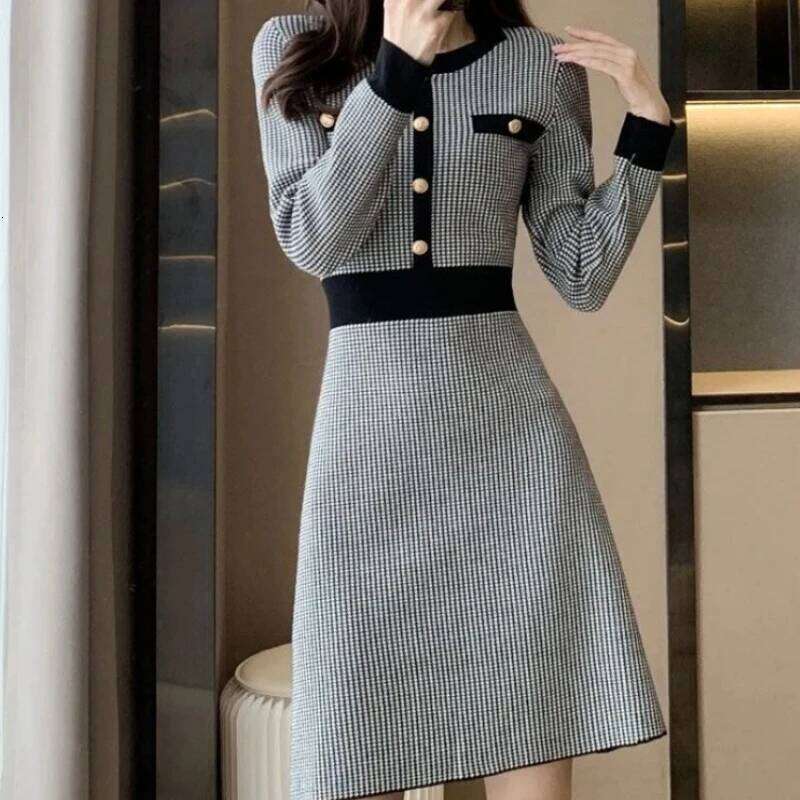 Woman Knitted Dress New In Autumn and Winter Crochet Dresses for Women Long Sleeve Cheap Casual Elegant Pretty Korean Style G X Z260313