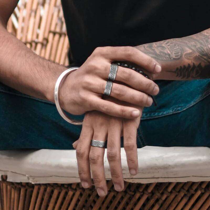 Handmade S925 Sterling Argent 925 Rings For Women Men Spinner Pure Ring Solid Silver Jewelry Birthday Gifts H260312