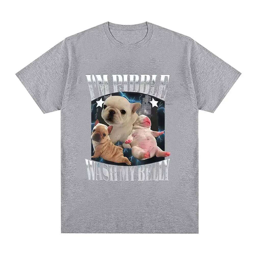 Funny Pibble Wash My Belly Dog Meme Printed T Shirt Women Vintage Fashion T-Shirts Short Sleeve Daily Wear Casual Clothing Z260314