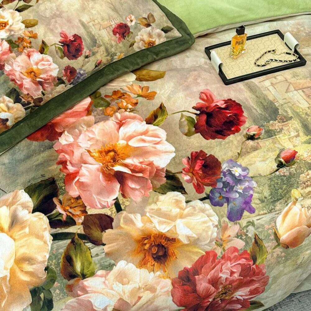 Digital Printed Thicken Milk Velvet Four-Piece Winter Warm Soft Duvet Quilt Cover Bed Sheet Pillowcase Bedding Set H260312 - view 6