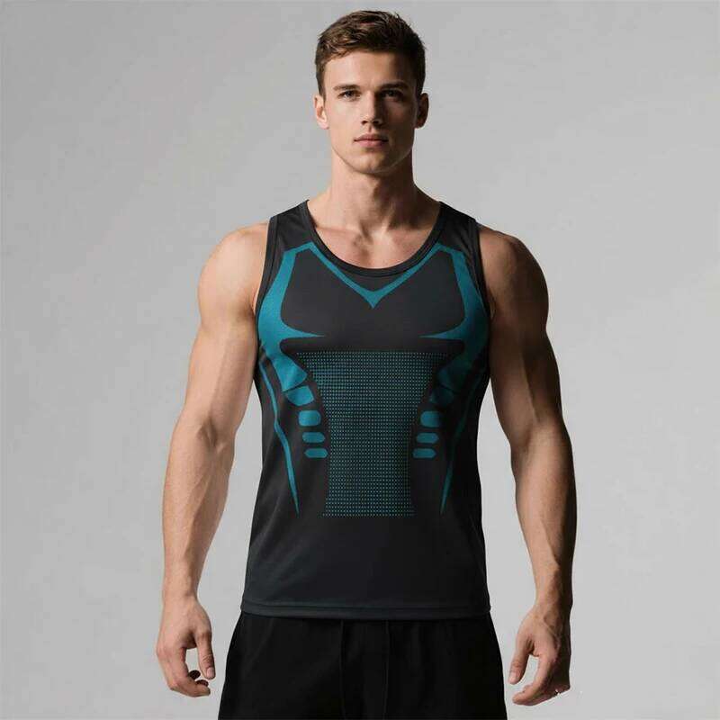 NEW Men Sports Body Shaper Slimming Compression Vest Basketball Gym Tight Undershirt 26Y0313