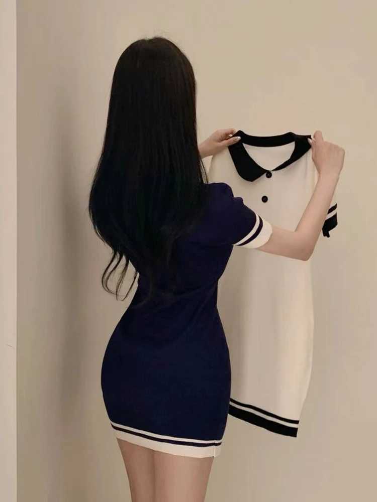 Simple Ele A-Line Dr Womens Faion Youthful College Sle Pleated High Waist Slimming ort Skirt Bodycon DrT260314