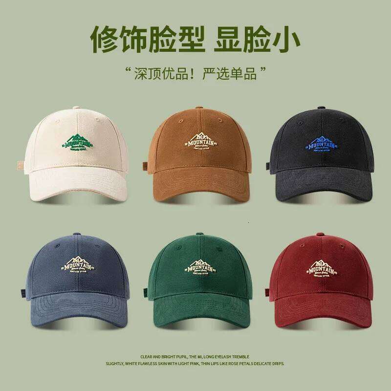 Korean Version Hat Female Ins Mountain Peak Spring Autumn Fashion Soft Top Baseball Cap Men Women Couple Dark Green Suncap Z260313