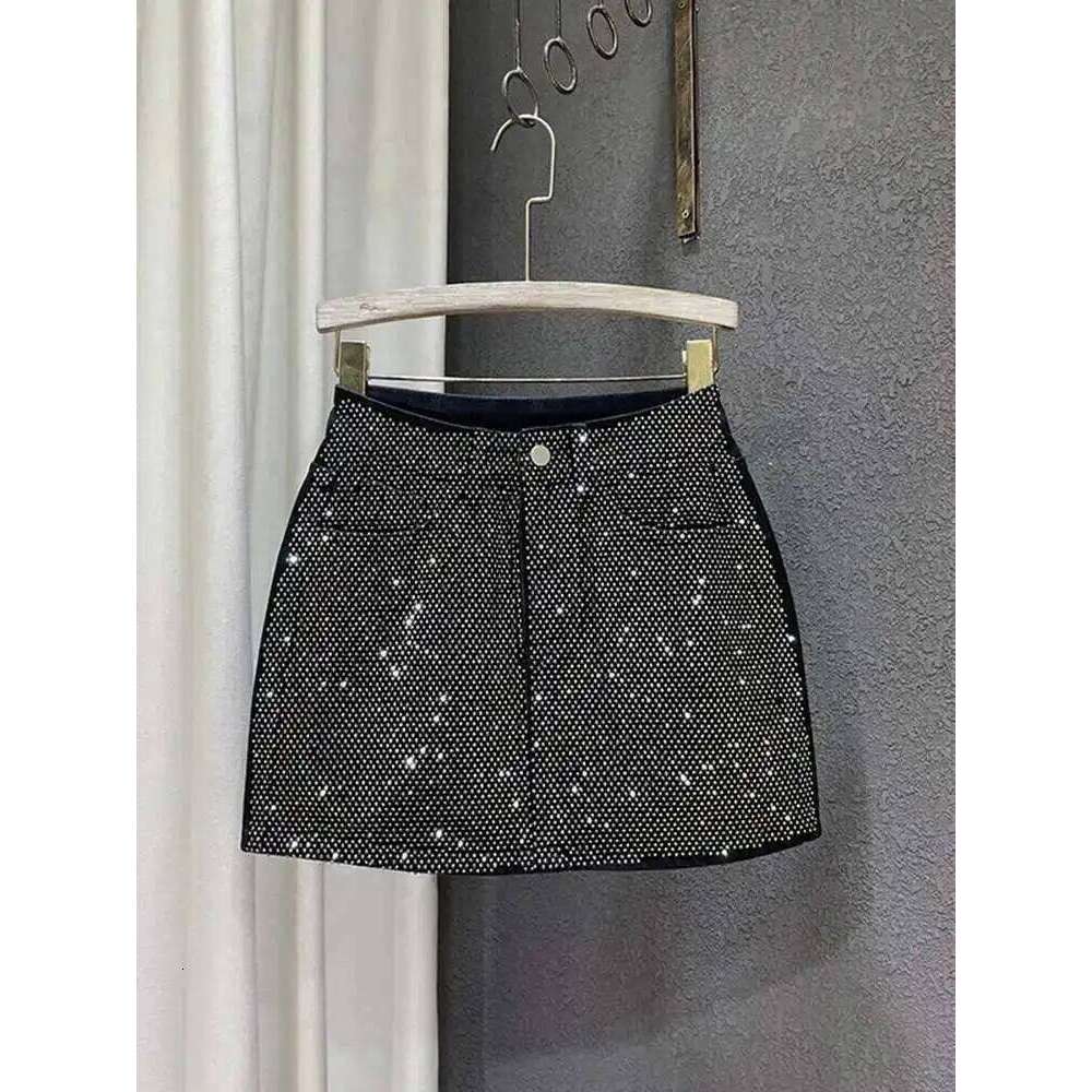 DEAT Personality Hot Splice Denim Skirt Women's High Waist Solid Color Slim Wrap Hip Skirts Female 2026 Summer 11XX2061 Z260314