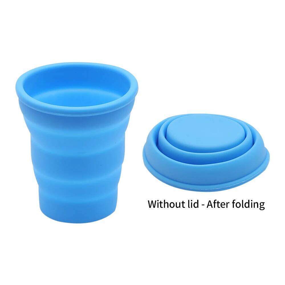 200ML Folding Mini Retractable Cup Silicone Portable Teacup Outdoor Travel Coffee Telescopic Drinking Mug with Lid Z260314