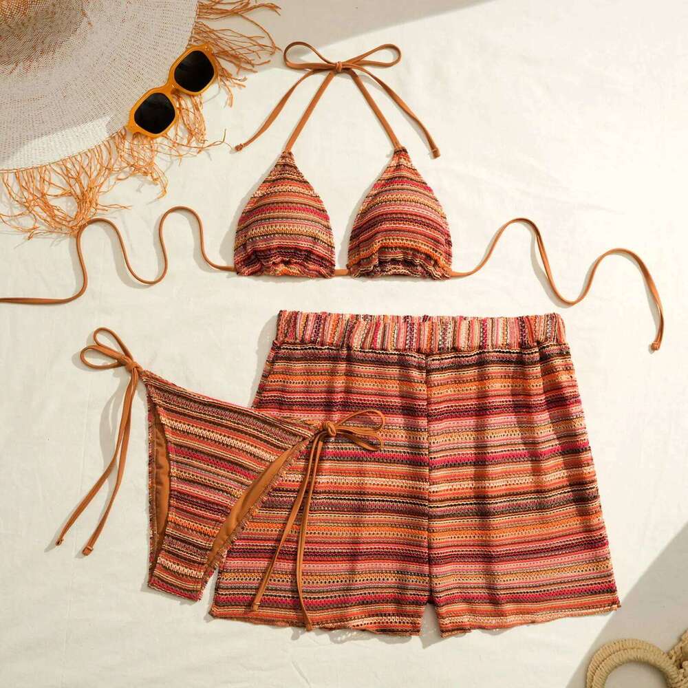 2026 Triangle String Bikinis Women 3 Pieces Swimwear Female Sexy Padded Swimsuit Bathers Bathing Swimming Swim Suit Beachwear Y260303