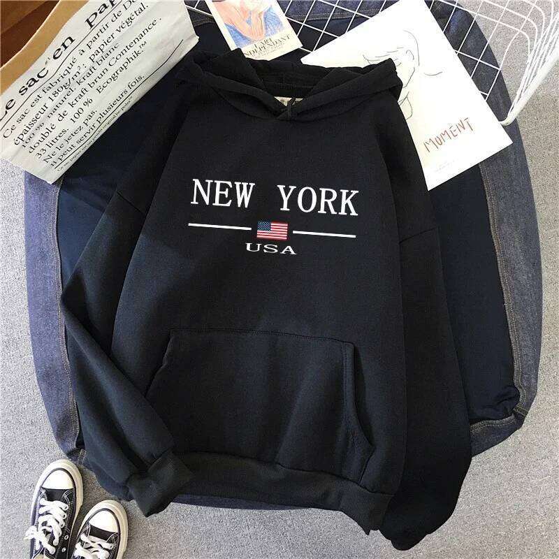 2025 New Trend Women's Hoodie American Fashion Street Style Sweatshirt Girls Home Outdoor Casual Sport Loose Pullover All Season Z260314