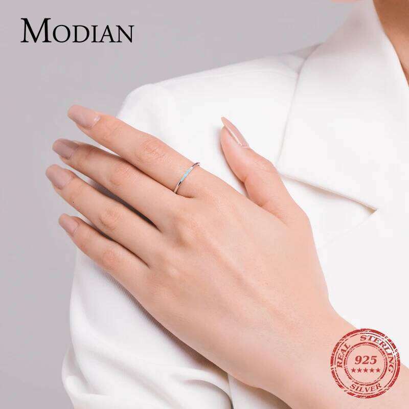 Modian High Quality Turquoise Vintage Ring Real 925 Sterling Silver Exquisite Finger Rings For Women Statement Jewelry Gift H260312