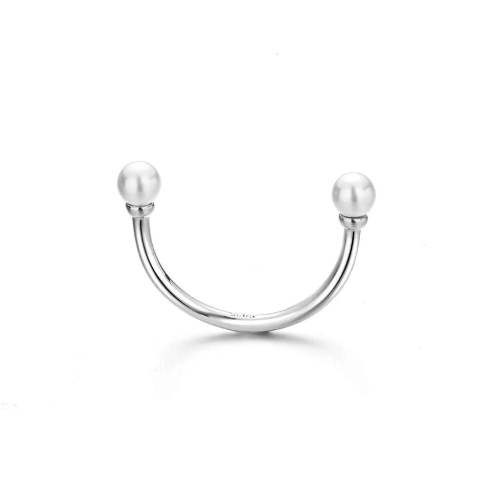 VENTFILLE 925 Sterling Silver Open Pearl Smile Stackable Finger Ring Simple Fashion Cute Adjustable For Female Jewelry Wholesale H260312