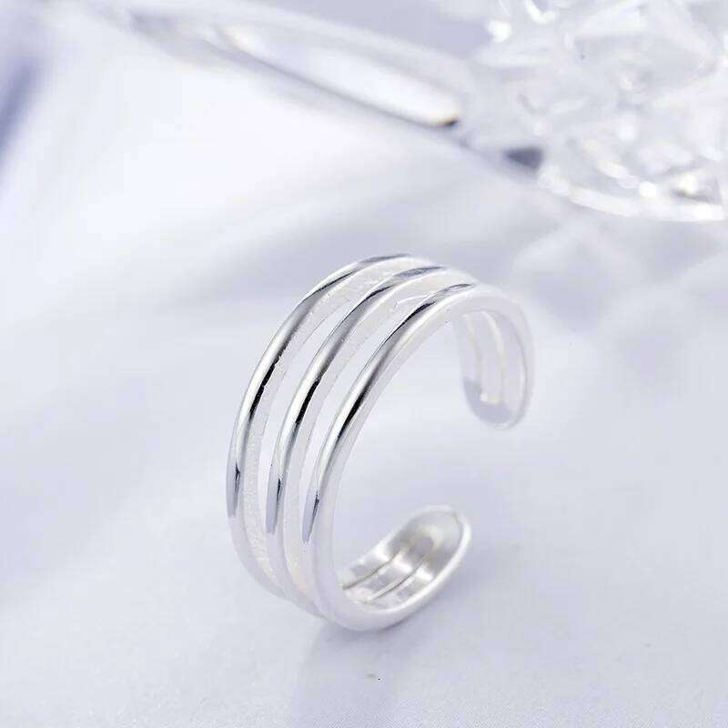 New Fashion Korean Version Of The Simple Popular 925 Sterling Silver Jewelry Three-tier Adjustable Opening Creative Rings R182 H260312