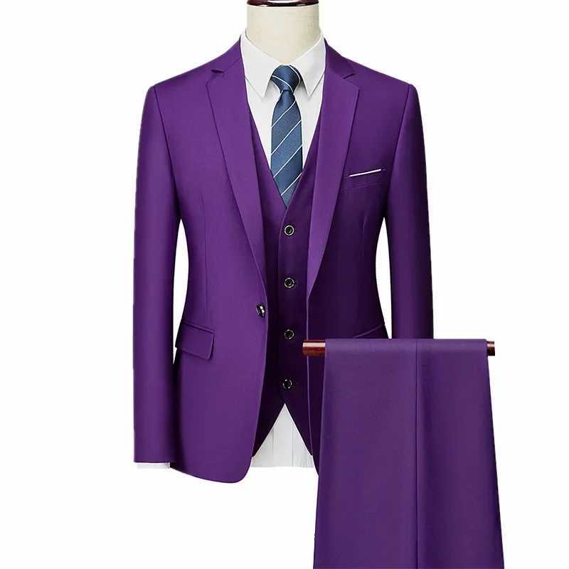 Mens business wedding party dress set Fashion slim-fit mens three-piece suit M260313