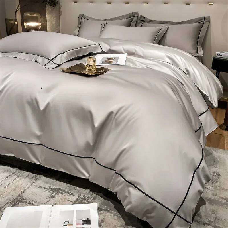 White Egyptian Cotton Bedding Sets Queen King Size Embroidery Duvet Cover Flat/Fitted Sheet Bed Linen Hotel Style Home Textiles H260312 - view 4