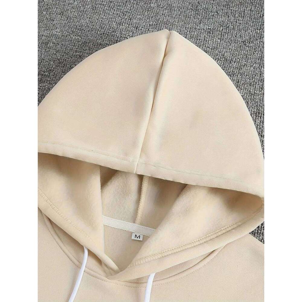 Men's autumn winter casual fashion loose cat and English letter printed long sleeved hooded warm sports pullover Z260314