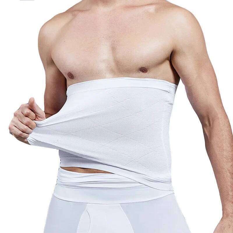 Men Body Shaper Waist Tummy Control Belt Shaping Band Shapewear Belly Fat Slimming abs Workout Compression Girdle 26Y0313