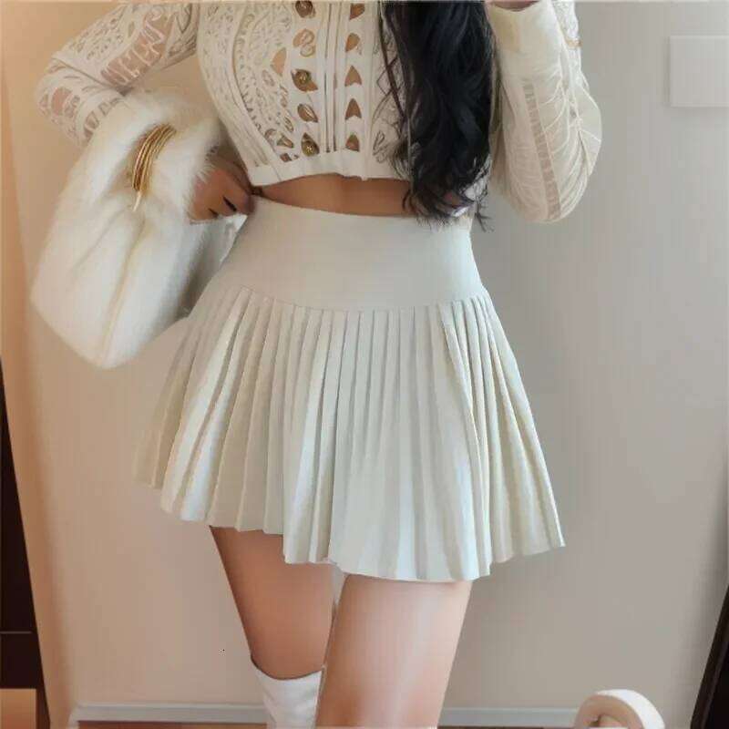 Summer High Waist Womens Sexy Mini Side Zipper Vintage Pleated Skirt Korean Student White Tennis Skirts Short Black Z260314