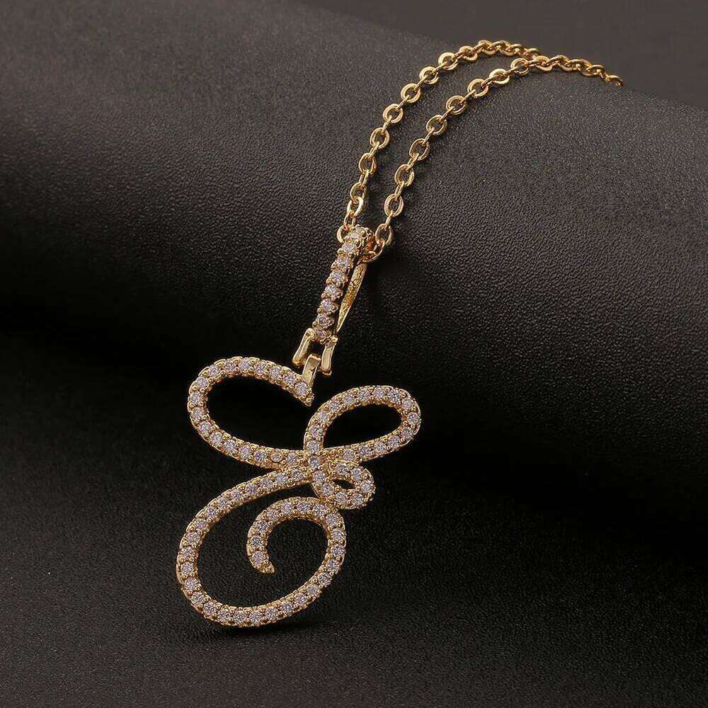 2025 New A-Z Cursive Initial Letter Name For Women Simple Rope Chain Pendant Necklace Fashion Jewelry Gift H260312
