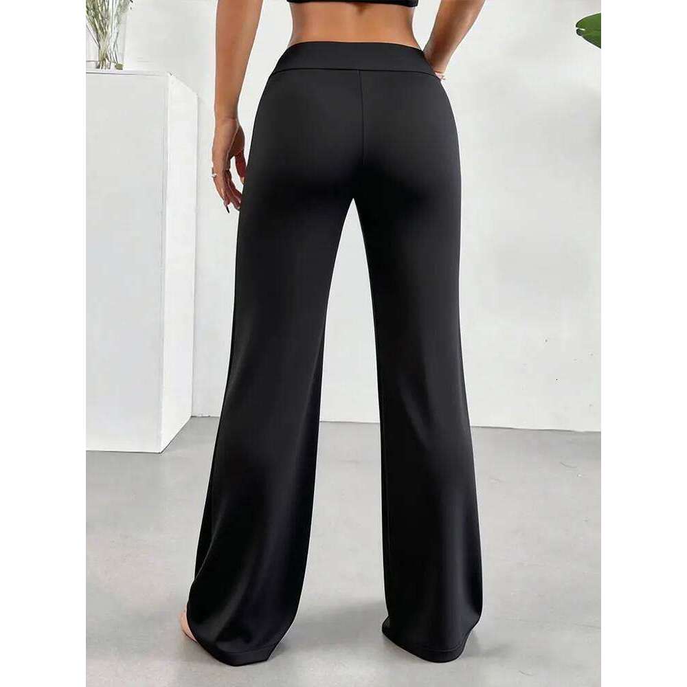 Casual Straight Leggings Women's High Waist Butt Lifting Wide Leg Pants Soft Stretchy Fitness Yoga Active Trouser Daily Wear