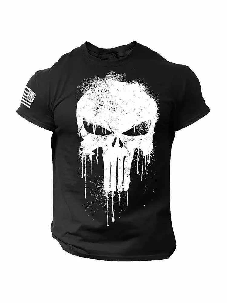 Summer New Trend Best-selling Skeleton Personalized Men T-shirt Daily Outdoor Sports Quick-drying Breathable Street Short-sleeve D260313