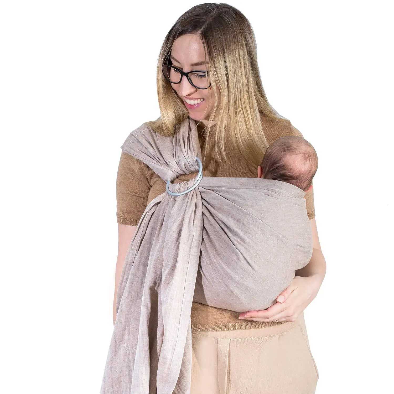Easy-to-Use Baby Sling Double-Ring Adjustable Carrier Breathable Wrap for Newborns Hands-Free Parent Support X260313