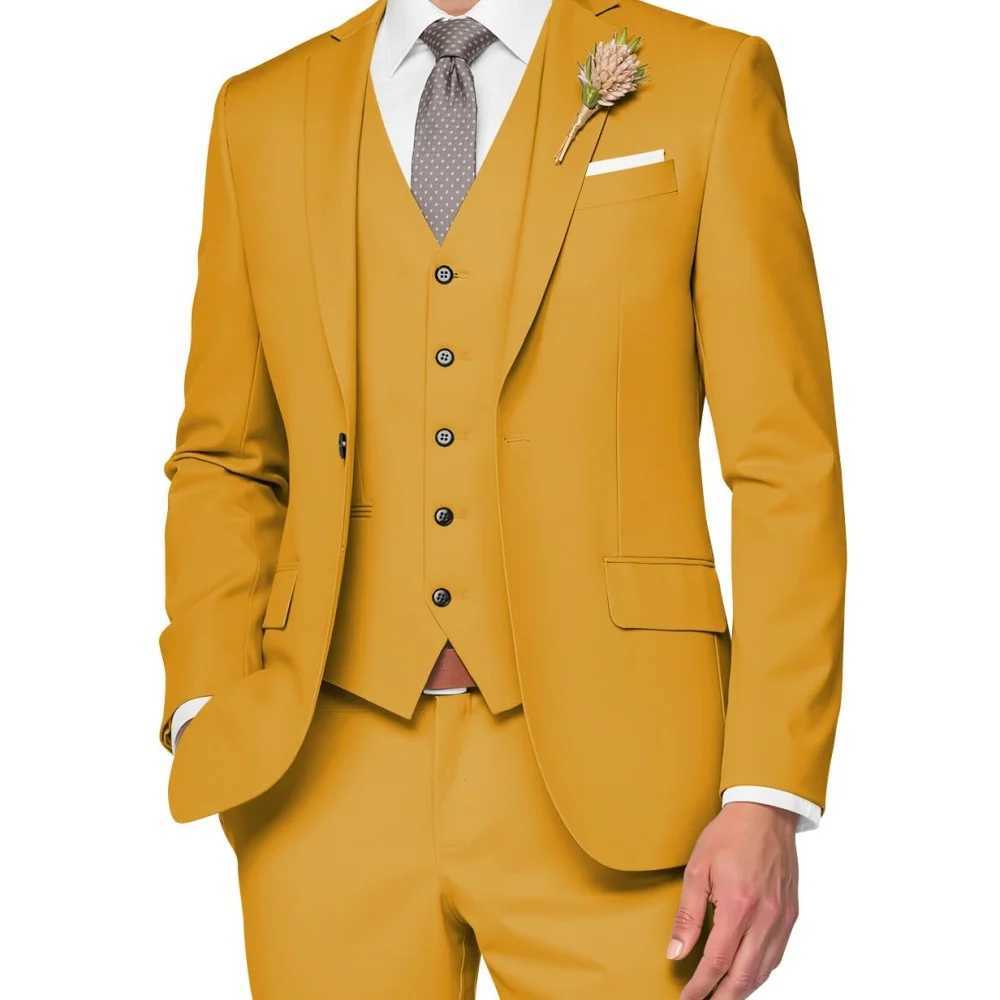 Elegant Rose Red 3-Piece Slim Fit Mens Suit Double Breasted Blazer Vest Pants Set for Wedding Groom Tuxedo Business Party a01 M260313