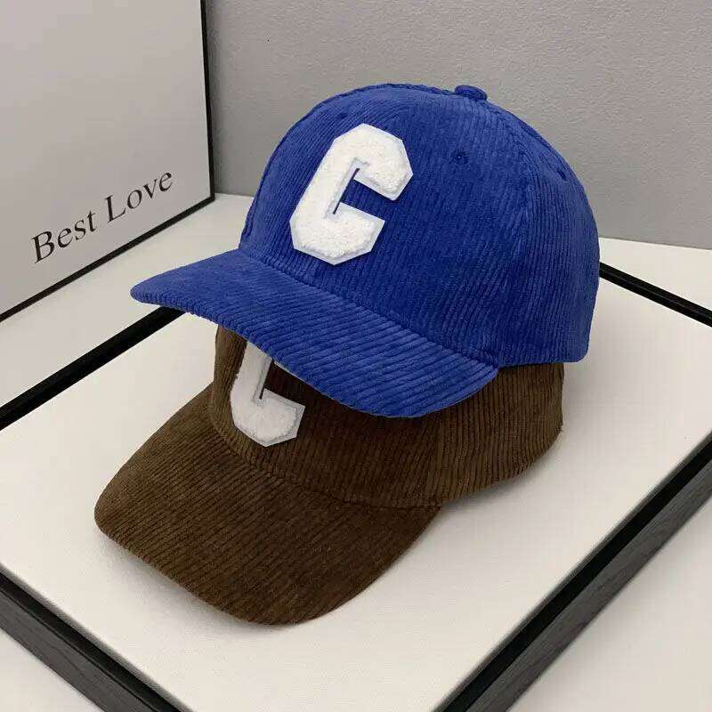Fashion Corduroy Baseball Cap Ladies Letter C Snapback Hat Women Shopping Dress Up Adjustable Casual Caps Hip Hop Hats Z260313