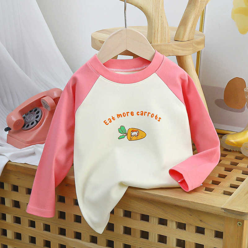 T-shirts Children's Long Sleeve T-Shirt Pure Cotton New Baby Base Shirt Knitted Top Boys' Autumn Clothes Korean Style Year Old Kids' Cl