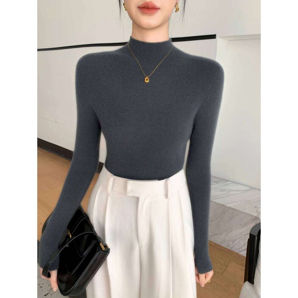 Fashion Woman Autumn Winter Sweater Elegant Female Merino Wool Knitwear Slim Pullover Cashmere Lady Long Sleeve Clothing Tops Z260313