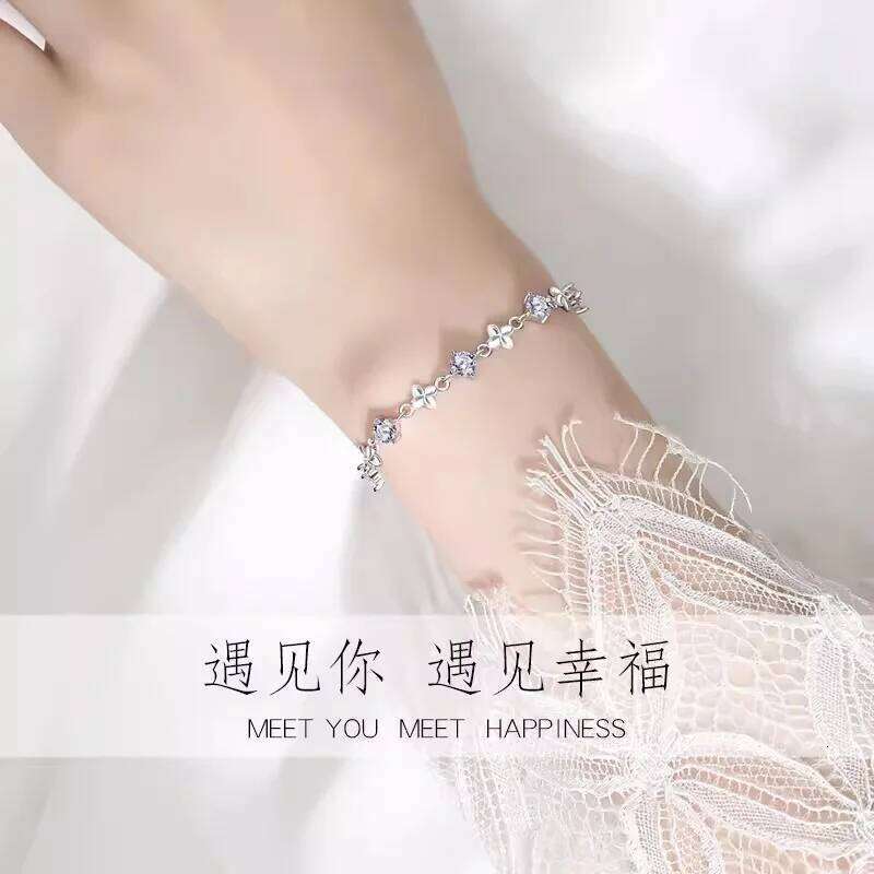 925 Sterling Silver Shiny Leaf Earrings for Women Retro Korean Versatile Zircon Charm Bracelets Original Party Jewelry Z260313