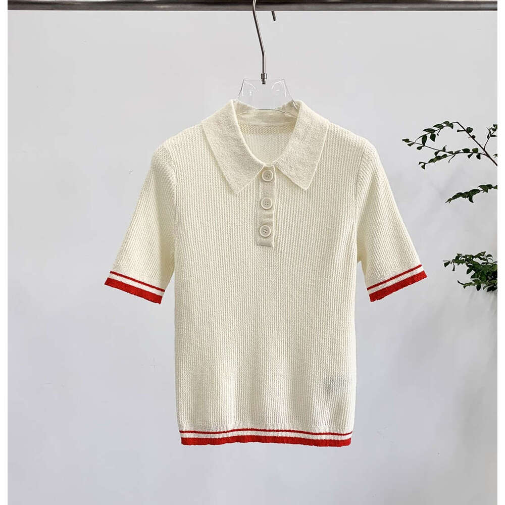 2026 Spring/Summer New Designer Lightweight Spring Cotton Blended Knitted Short Sleeve Polo Shirt